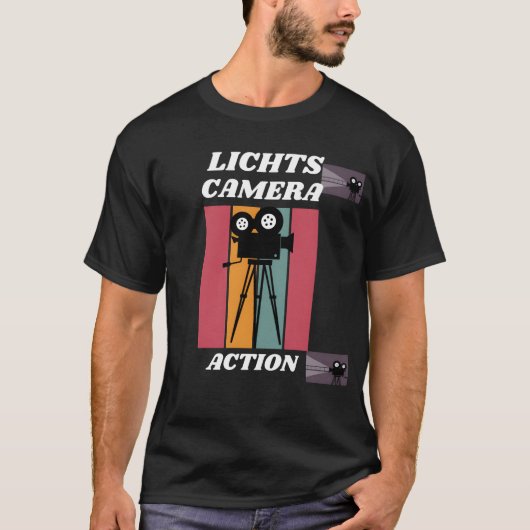 LICHTS CAMERA ACTION funny T-shirt (Voorkant)