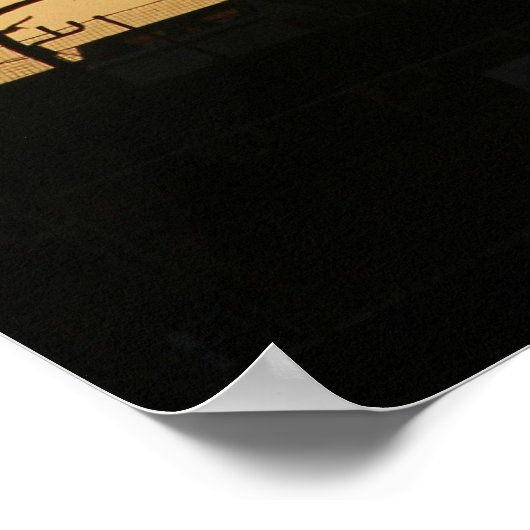 Lichtschip bij zonsondergang poster (Hoek)