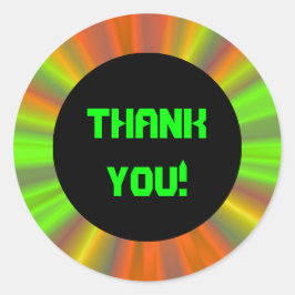 Lichtshow Fractale Kunst Bedankt Ronde Sticker