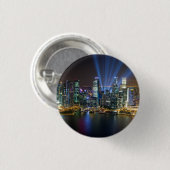 Lichtshow in het centrum van Singapore Ronde Button 3,2 Cm (Voorkant /achterkant)