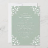  lichtsignaal Groene legante foto bruiloft Kaart (Voorkant)