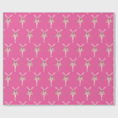 lichtsima Ballerina Fairy Pink Wrapping Paper Cadeaupapier (Vlak)
