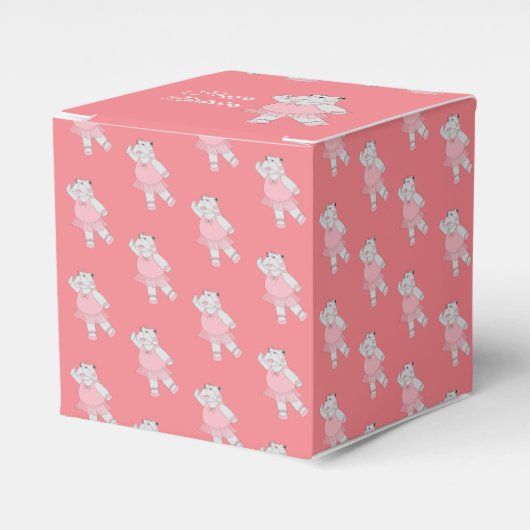 lichtsima Ballet Hippo Peach Birthday Gift Box/ Bedankdoosjes (Voorkant Zijde)