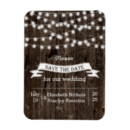 Lichtslinger hout zomer bruiloft Save the Date Magneet