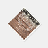 Lichtslingers Bloem Rustieke Houten Bruiloft Servet (Hoek)