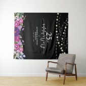 Lichtslingers & Bloemen 25e Huwelijksjubileum Wandkleed (In Situ (horizontaal))