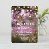 Lichtslingers Bos Bruiloft Rustieke Lente Sfeer Kaart (Staand voorkant)