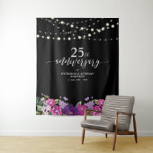 Lichtslingers en Bloemen 25e Huwelijksverjaardag Wandkleed (In situ)