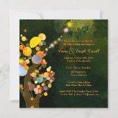 Lichtslingers Liefde Bomen 50ste Huwelijksverjaard Kaart (Achterkant)