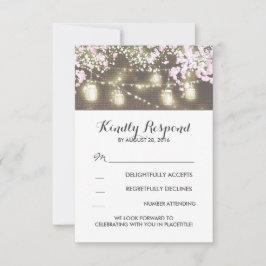 lichtslingers metson jars en bruiloft RSVP-kaarten RSVP Kaartje
