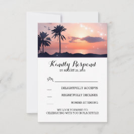lichtslingers palm beach zonsondergang trouw RSVP  Kaartje