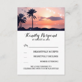 lichtslingers palmbruiloft zonsondergang trouw RSV RSVP Kaartje