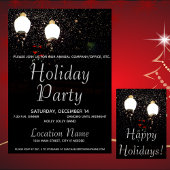 Lichtsneeuw Silver Black Corporate Holiday Party Kaart