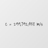 Lichtsnelheid "c=299792458 m/s" Wiskunde & wetensc Raamsticker (Vel)