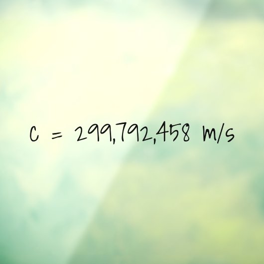 Lichtsnelheid "c=299792458 m/s" Wiskunde & wetensc Raamsticker (Vel 3)