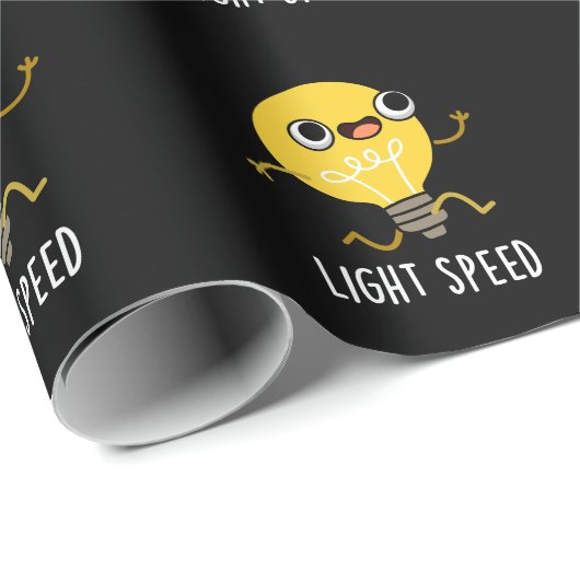 Lichtsnelheid Funny Running Bulb Pun Dark BG Cadeaupapier (Rol Hoek)