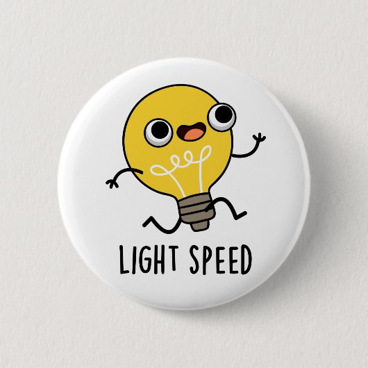 Lichtsnelheid Funny Running Bulb Pun Ronde Button 5,7 Cm (Voorkant)