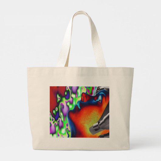 Lichtsnelheid grote Canvas tas (Achterkant)