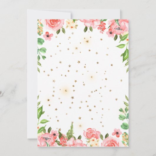 lichtspoeling slaperig unicorn virtueel baby showe kaart (Achterkant)