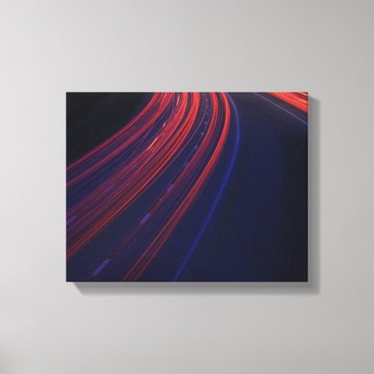 Lichtspoor voor het verkeer van voertuigen canvas afdruk (Voorkant)