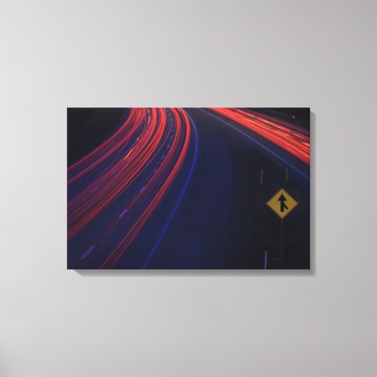 Lichtspoor voor het verkeer van voertuigen canvas afdruk (Voorkant)