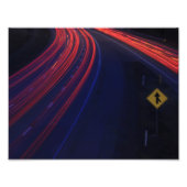 Lichtspoor voor het verkeer van voertuigen foto afdruk (Voorkant)