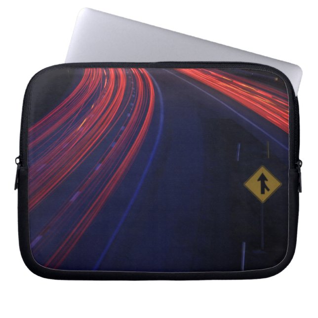 Lichtspoor voor het verkeer van voertuigen laptop sleeve (Voorkant)