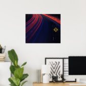 Lichtspoor voor het verkeer van voertuigen poster (Thuiskantoor)