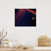 Lichtspoor voor het verkeer van voertuigen poster (Keuken)