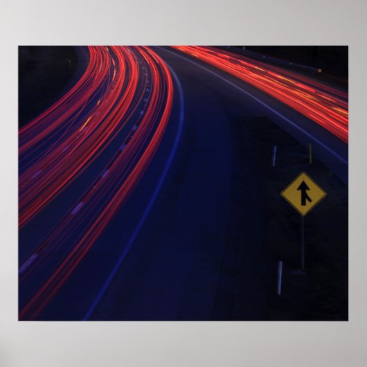 Lichtspoor voor het verkeer van voertuigen poster (Voorkant)