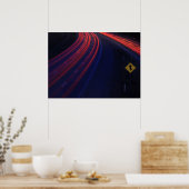 Lichtspoor voor het verkeer van voertuigen poster (Keuken)