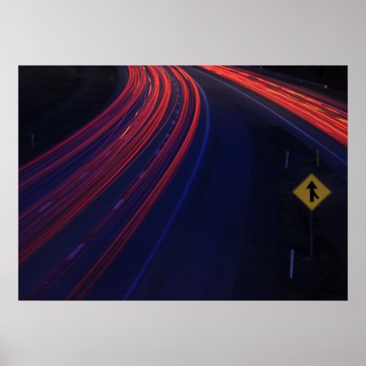 Lichtspoor voor het verkeer van voertuigen poster (Voorkant)
