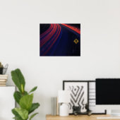 Lichtspoor voor het verkeer van voertuigen poster (Thuiskantoor)