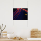 Lichtspoor voor het verkeer van voertuigen poster (Keuken)