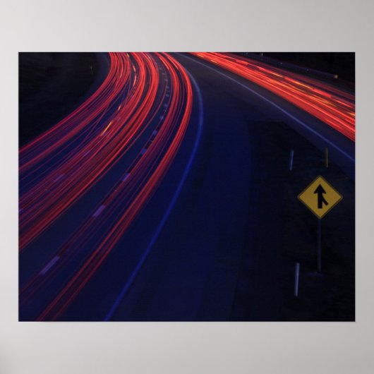 Lichtspoor voor het verkeer van voertuigen poster (Voorkant)