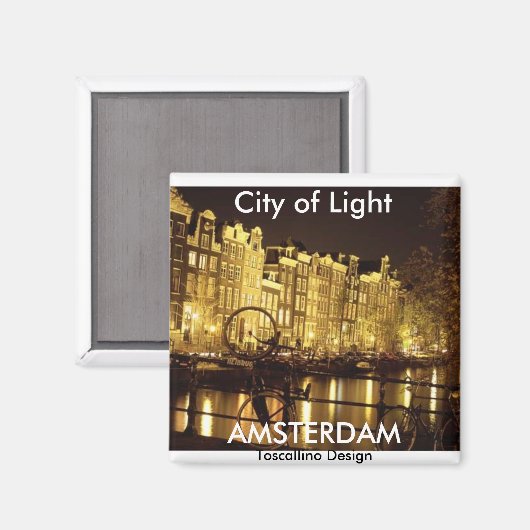 lichtstad (Amsterdam ) - Gepersonaliseerd Magneet (Voorkant / Achterkant)