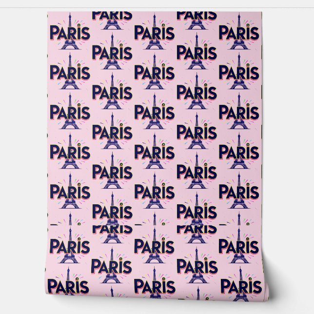 Lichtstad: Bold Paris Typography Art Behang (Afrollen)