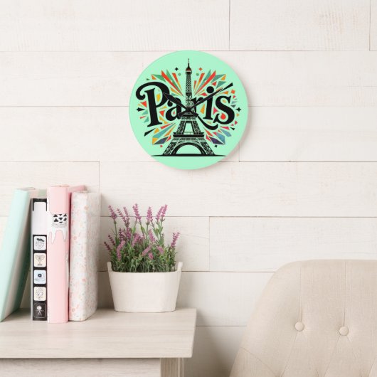 Lichtstad: Bold Paris Typography Art Grote Klok (Leeskamer)