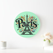 Lichtstad: Bold Paris Typography Art Grote Klok (Huis)
