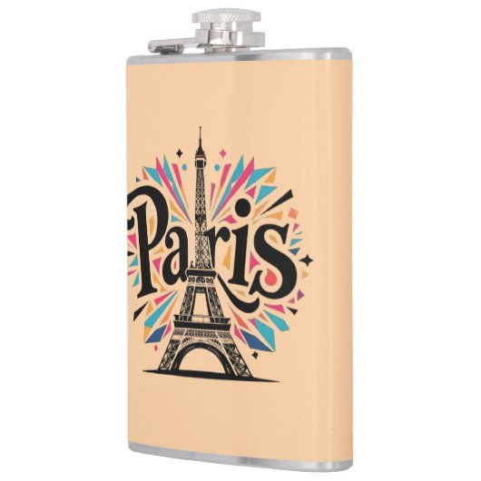 Lichtstad: Bold Paris Typography Art Heupfles (Links)