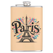 Lichtstad: Bold Paris Typography Art Heupfles (Voorkant)