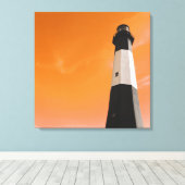 lichtstation van tybee canvas afdruk (Insitu (Houten vloer))