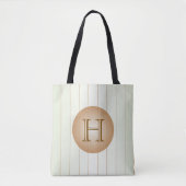 Lichtste groene tan Pinstripe Elegant Monogram Tas (Voorkant)