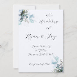 Lichtste van Blauwe Huwelijksuitnodiging Kaart