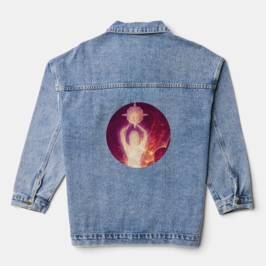 Lichtsterkte Paarse Denim Jacket (Achterkant)