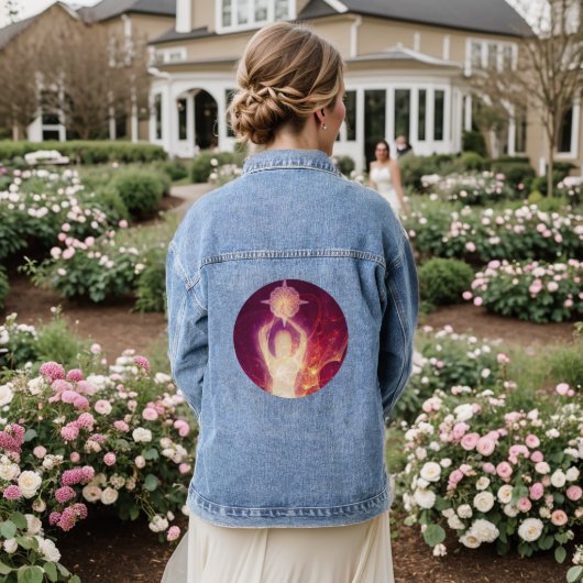 Lichtsterkte Paarse Denim Jacket (Huwelijk Achterkant)