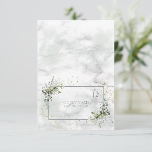 Lichtstoffige blauwe Eucalyptus Succulent Place Ca RSVP Kaartje (Staand voorkant)