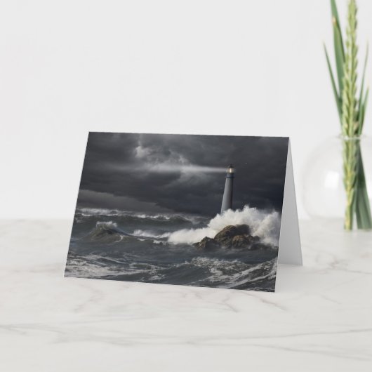 Lichtstraal die In Stormachtige Oceaan glanzen Kaart (Voorkant)