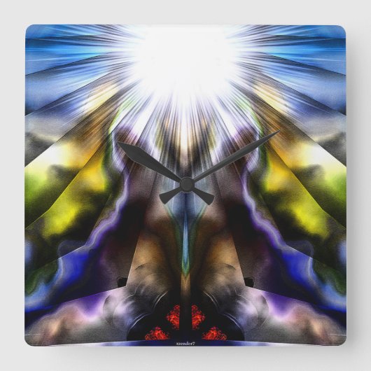 lichtstraal vierkante klok (Voorkant)