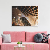 Lichtstralen in de nacht canvas afdruk (Insitu (Woonkamer))